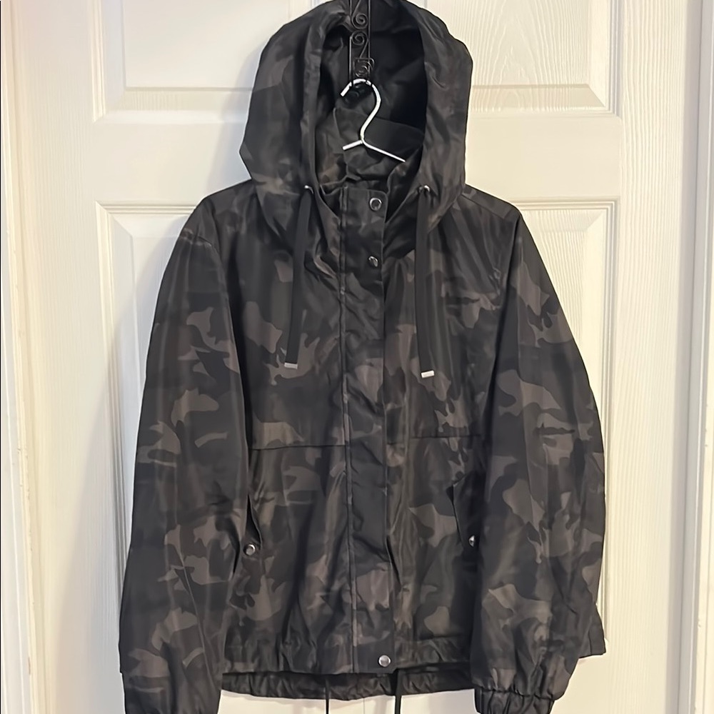 George Black Utility Jacket with Hood and Relaxed Fit